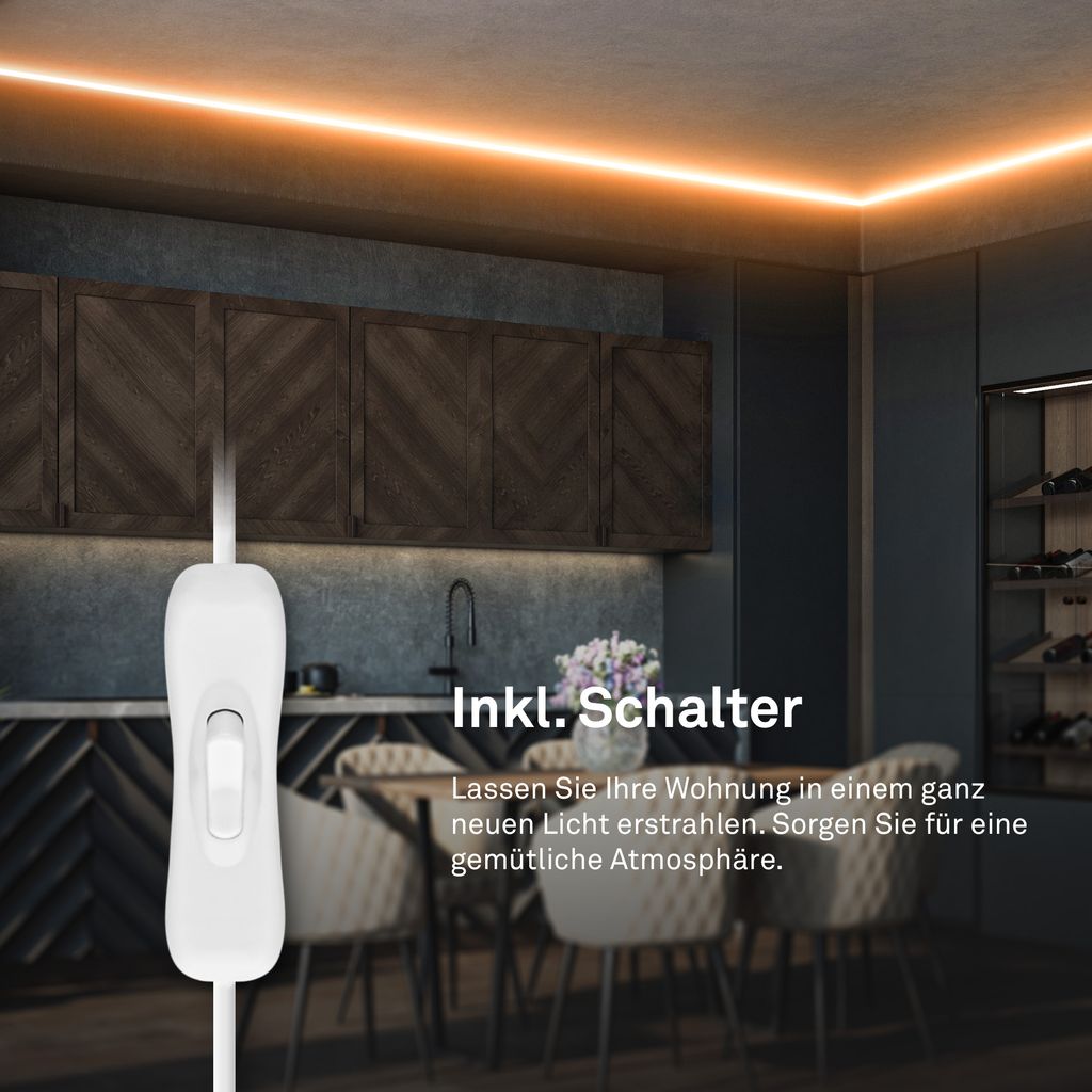 Pimp Your Stripe LED Strip 2m mit Schalter + Alu-Profil silber 3