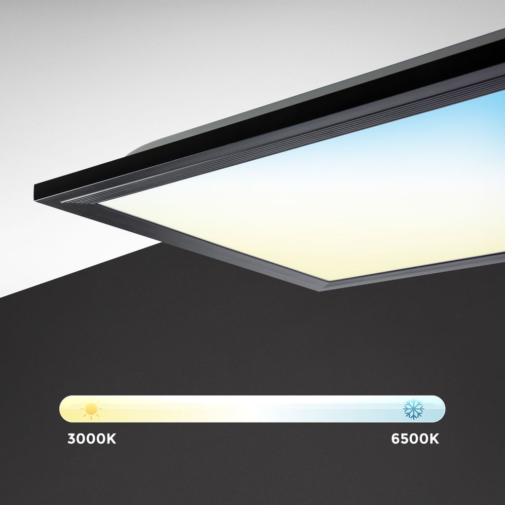 LED Panel 100x25 cm - 24W. 2600lm. dimmbar. Fernbedienung. CCT. schwarz 2