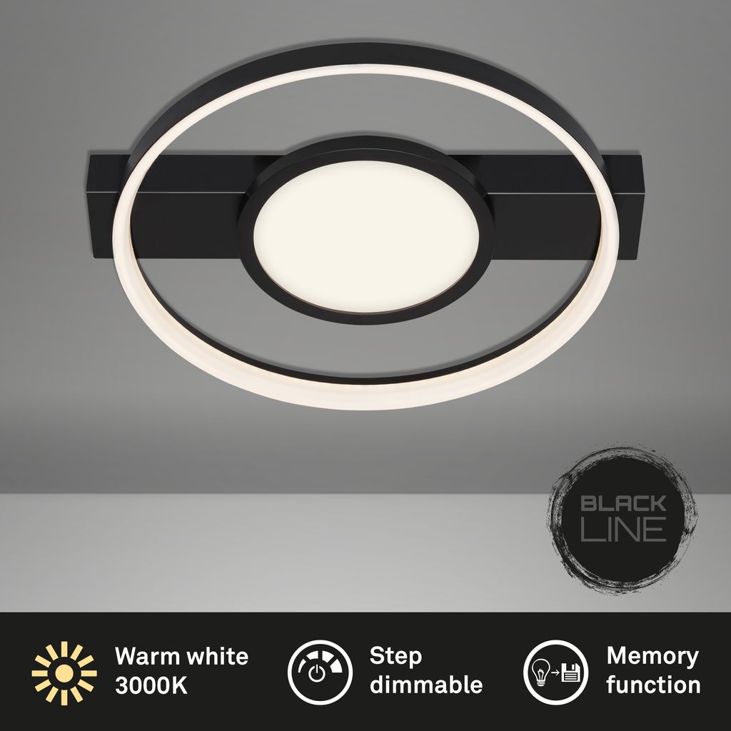 LED Deckenleuchte  33W. 3100lm. 43.5 cm. dimmbar. schwarz 1