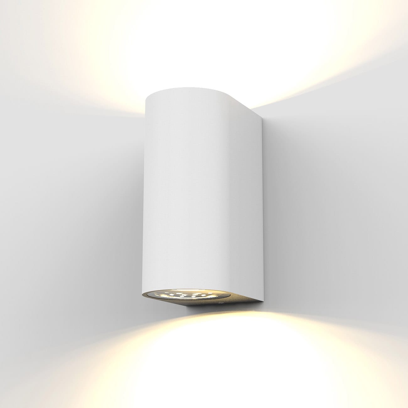 LED Wandleuchte IP44 Außen - 2-flammig - Badezimmer-Wandlampe 15x7x9cm Up-Down-Light inkl 2x GU10 5W 400lm 3000K warmweiß | weiß - 1