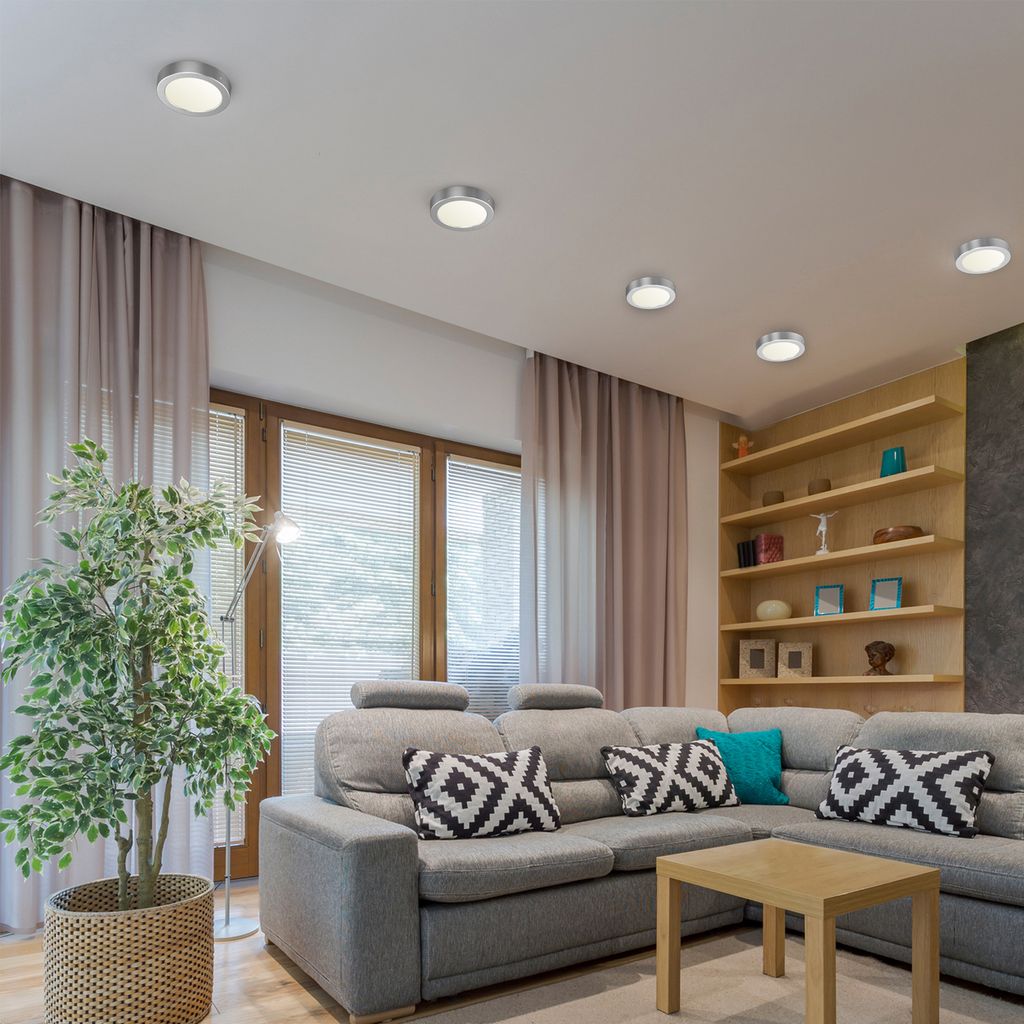 Deckenleuchte Ø17 cm - 12W. 900lm. LED. warmweiß. silberfarbig 3