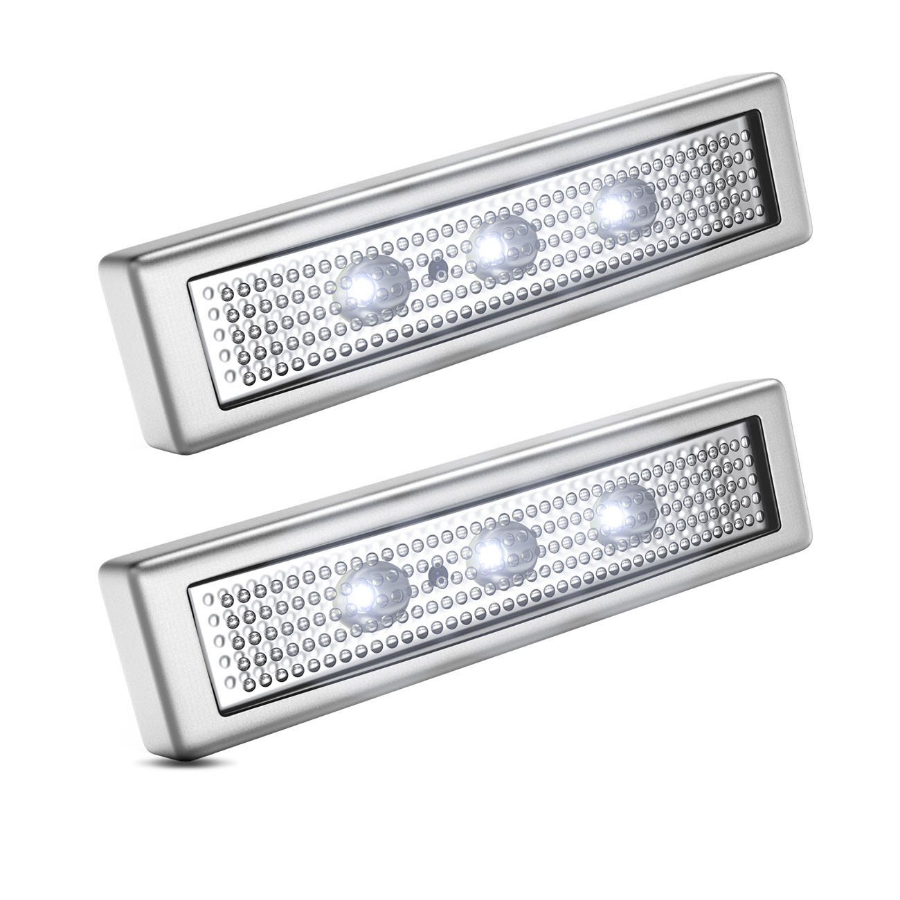 Luminea 2er-Set LED Schranklicht Mit Bewegungsmelder – Batteriebetrieben, 3000K Warmweiß