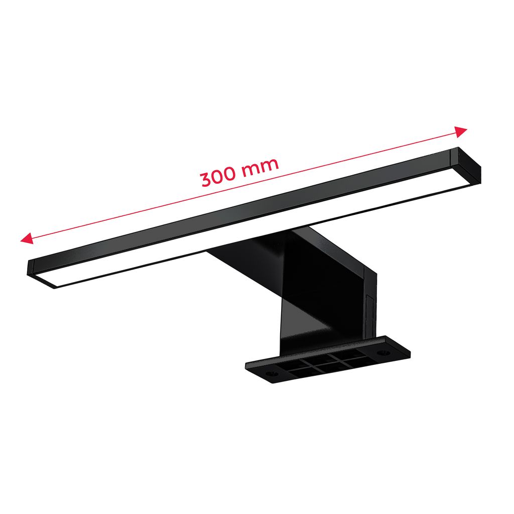 Spiegelleuchte - 5W. 650lm. LED. 2 in 1 Montage. 30cm. neutralweiß. schwarz 4