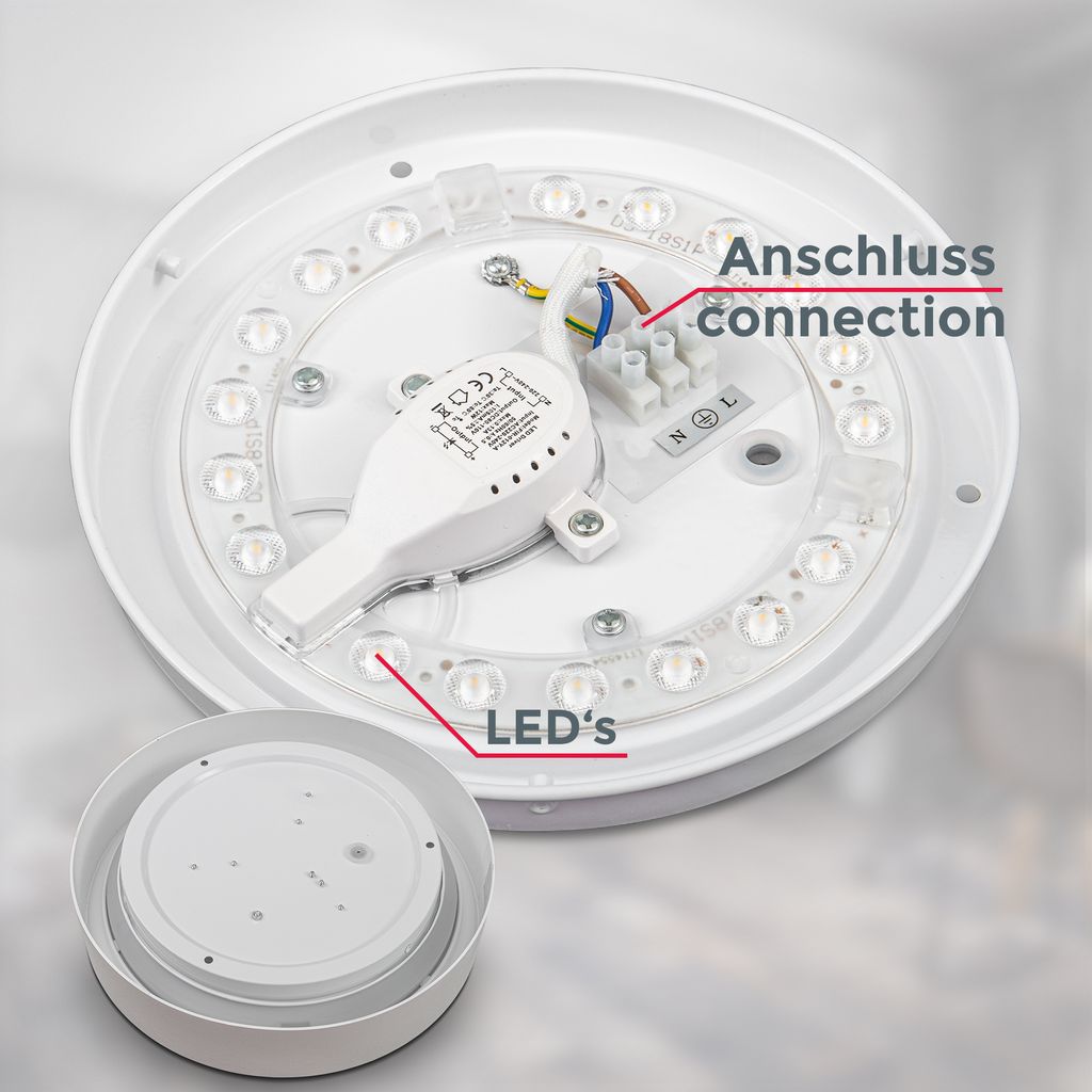 Deckenlampe Ø25 cm - 12W. 1200lm. LED. neutralweiß. weiß 8