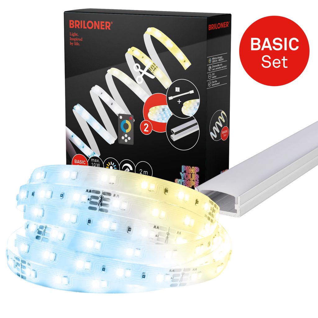 Pimp Your Stripe LED Strip 2m. CCT mit FB + Alu-Profil silber 0