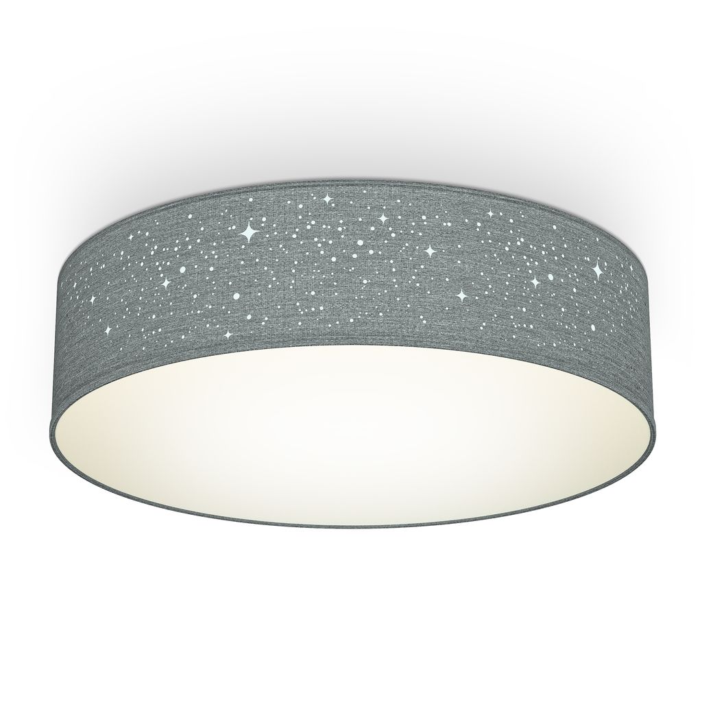 Sternenhimmel. Stoffschirm. E27. grau 10