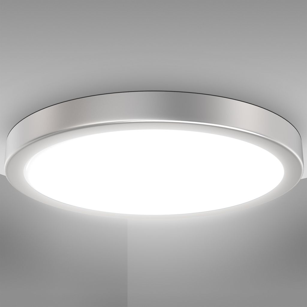 Deckenlampe Ø38 cm - 24W. 3000lm. LED. neutralweiß. silberfarbig 9