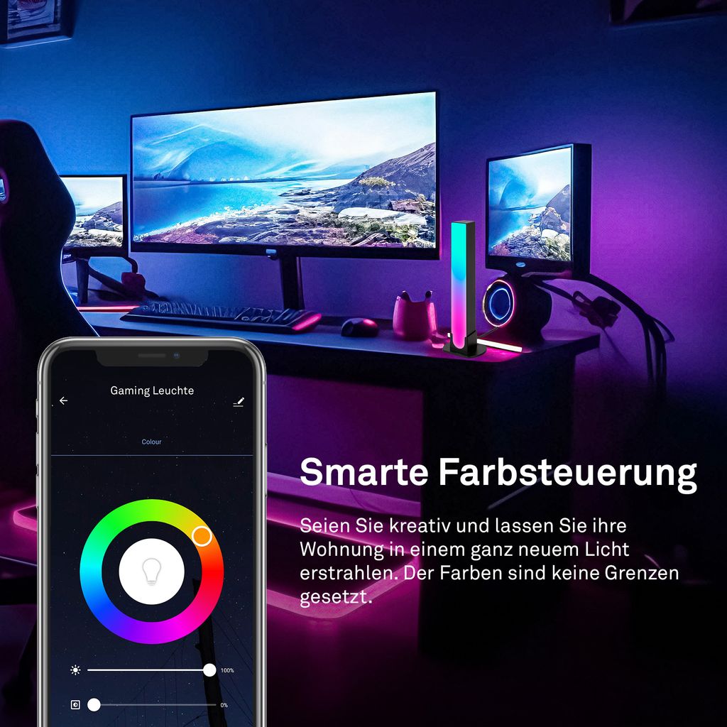 Smart LED RGBIC Tischleuchte. 24 cm. 24W. 400lm. schwarz 3