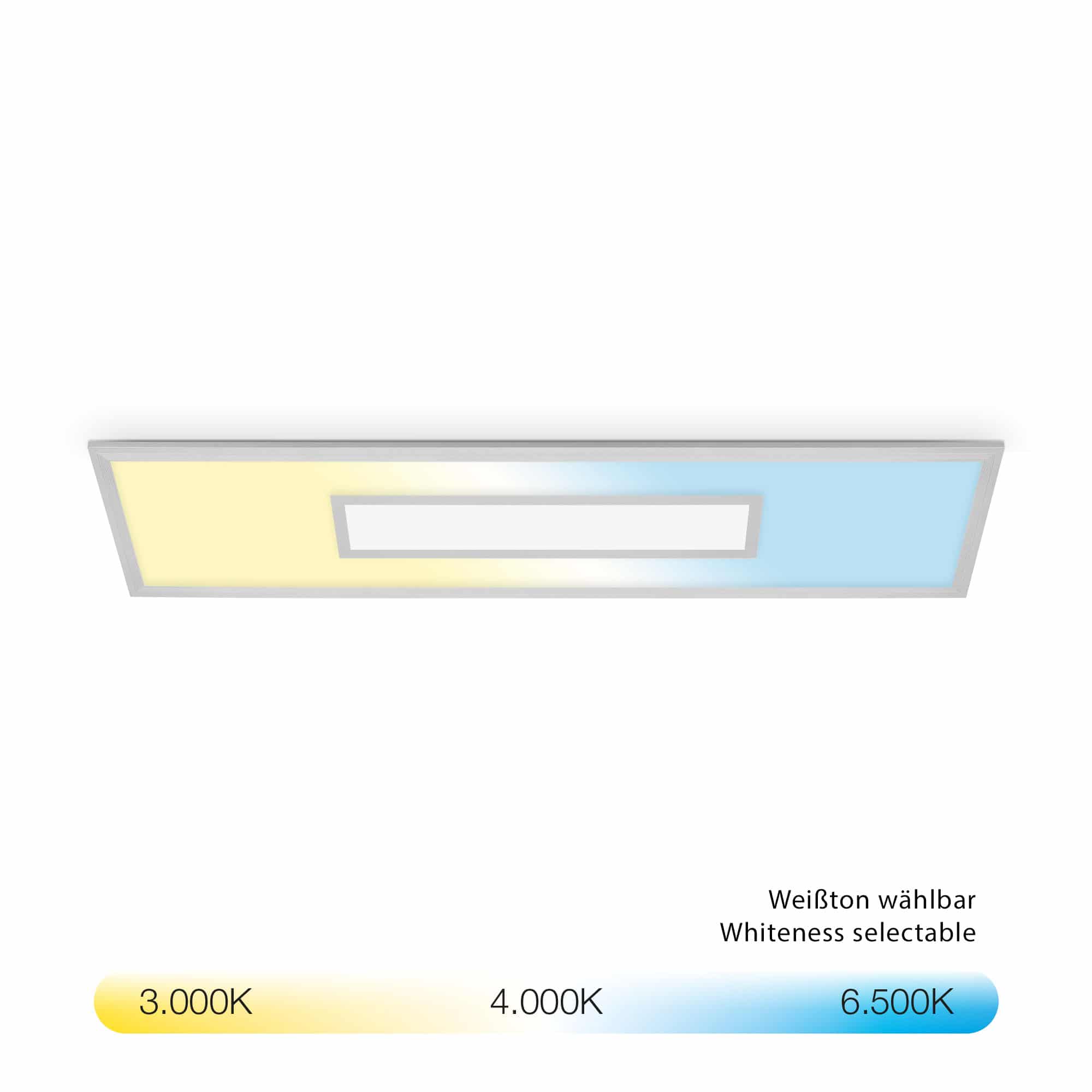  LED Panel Decke dimmbar - 100x25cm - Deckenleuchte flach 65mm 24W 2200lm RGB CCT 3000–6500K Deckenlampe mit Fernbedienung Timer Memory Büro Wohnzimmer | silber - 4