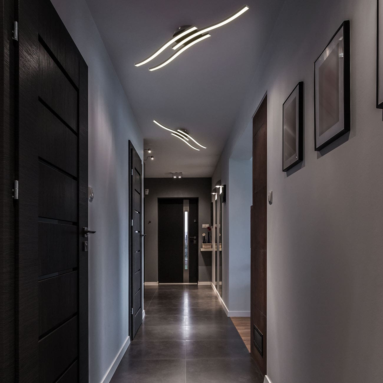 LED Design Deckenleuchte in Wellenform schwarz - 7