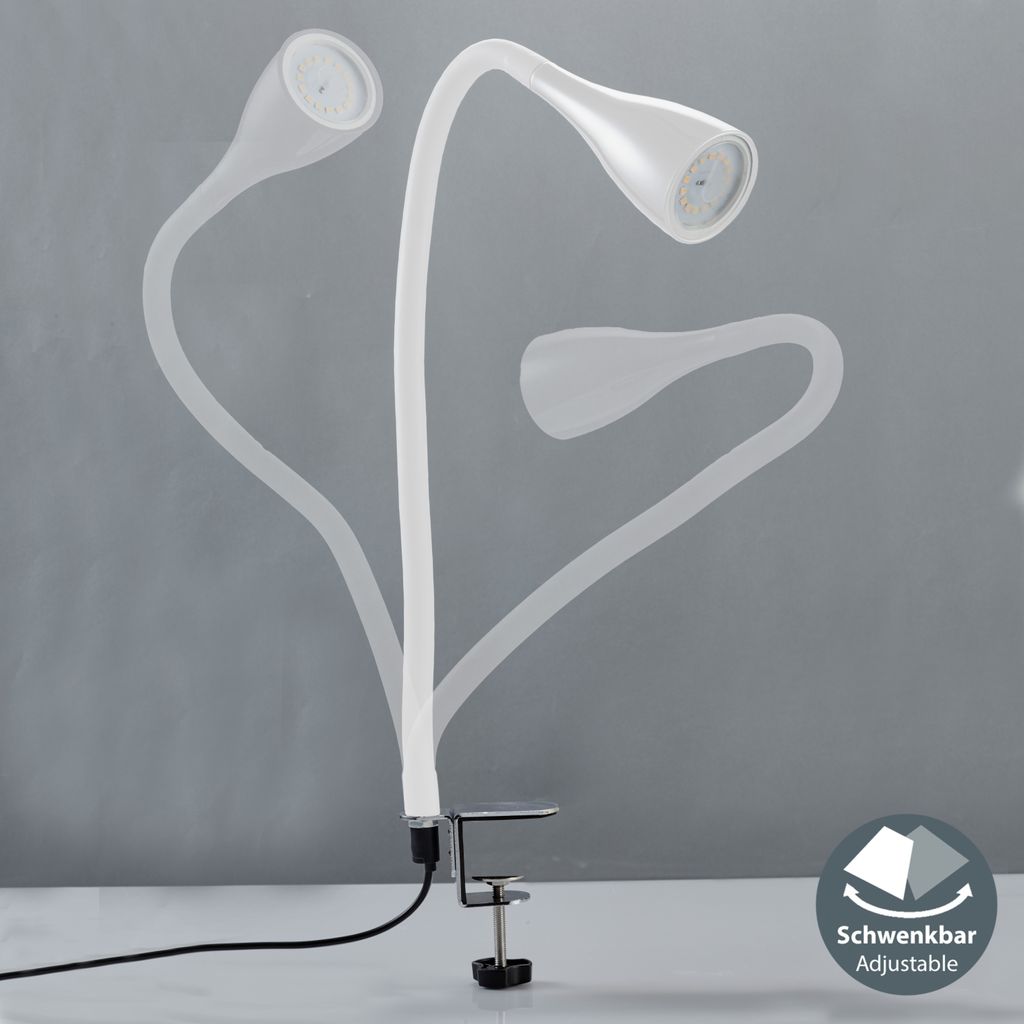 Klemmlampe - 4.8W. 400lm. LED. mit Stecker. dimmbar. warmweiß. weiß 7