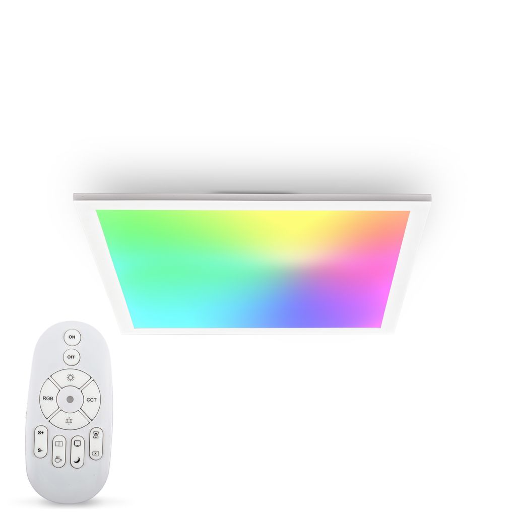 LED Panel 45x45 cm - 16W. 1400lm. dimmbar. Fernbedienung. CCT. RGB. weiß 10