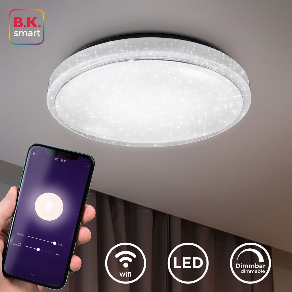 WiFi TUYA LED Deckenleuchte weiß Sternendekor 2