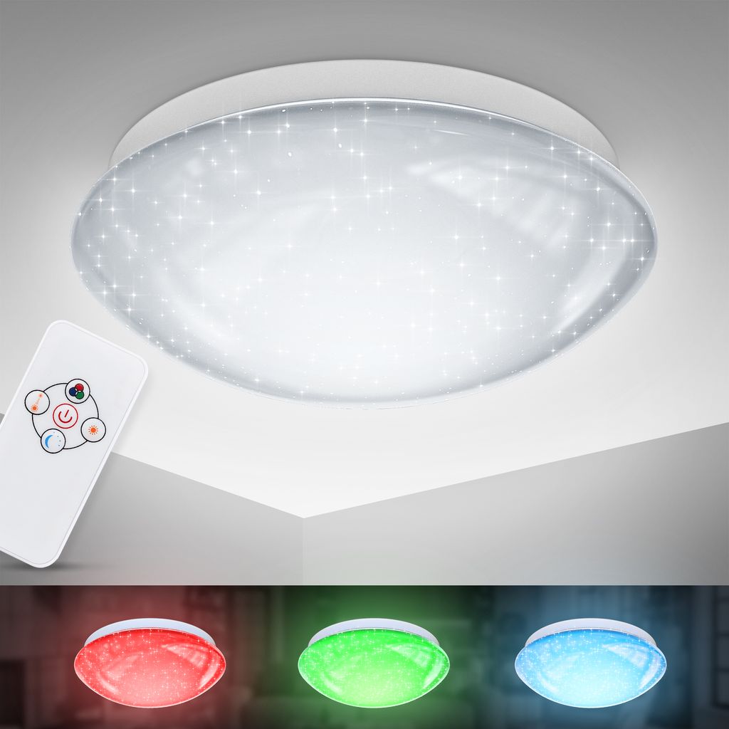 Deckenleuchte Ø25.5 cm - 10W. 900lm. LED. dimmbar. Fernbedienung. RGBW. weiß 5