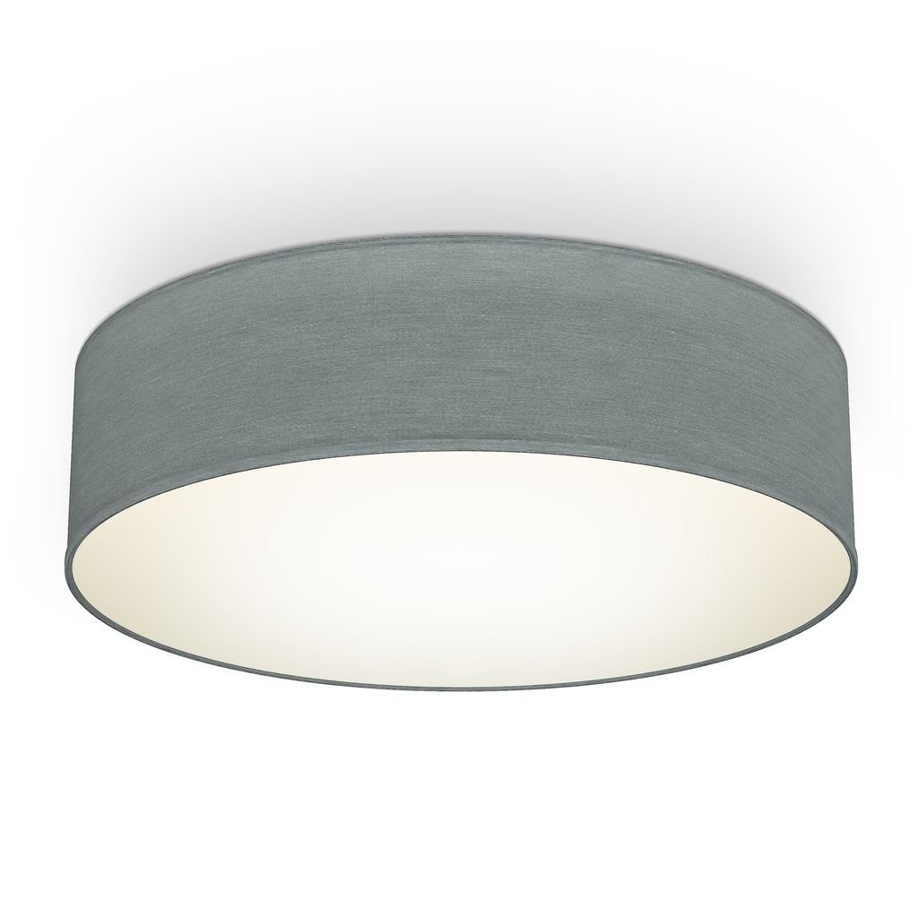 Deckenleuchte Ø38 cm - Stoffschirm. E27 Fassung. 2-flammig. grau 10