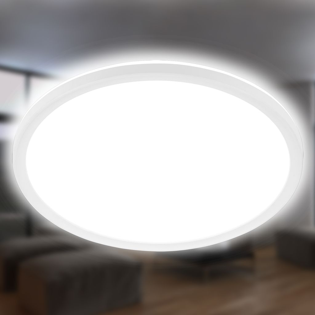 Briloner SLIM CASE LED Deckenlampe. Indirektes Licht. Neutralweißes Licht. Weiß. Ø42 x 3 cm 1