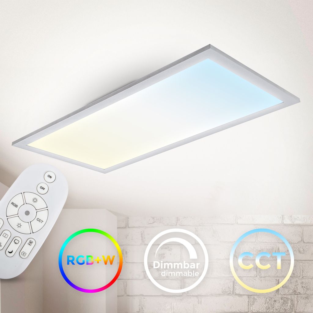 LED Panel 59.5x29.5 cm - 15W. 1300lm. dimmbar. Fernbedienung. CCT. RGB. silberfarbig 8