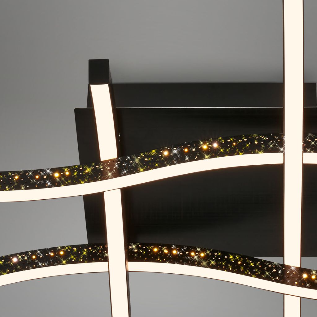 Briloner Leuchten REY - Wand-& Deckenleuchte - 3718045 - Glitzereffekt durch Laserlochoptik - 24W ? 2800 lm - Warmweiß 3000K - 64.5 x 64.5 x 10 cm 6