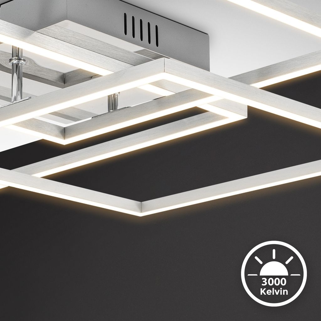 Deckenlampe 57x57 cm - 40W. 4000lm. LED. warmweiß. silberfarbig 2