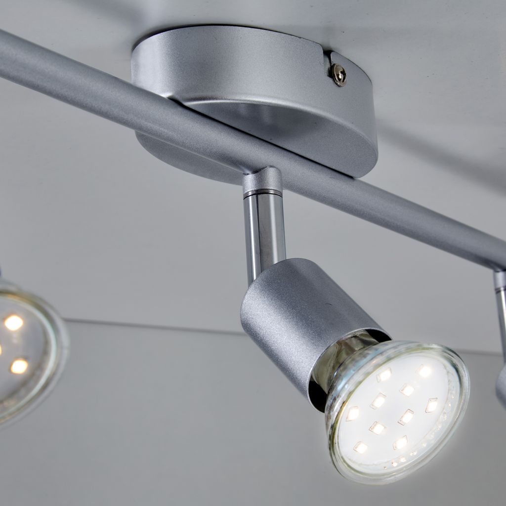Deckenstrahler - 9W. 750lm. LED. schwenkbar. GU10. 3-flammig. warmweiß. silberfarbig 9