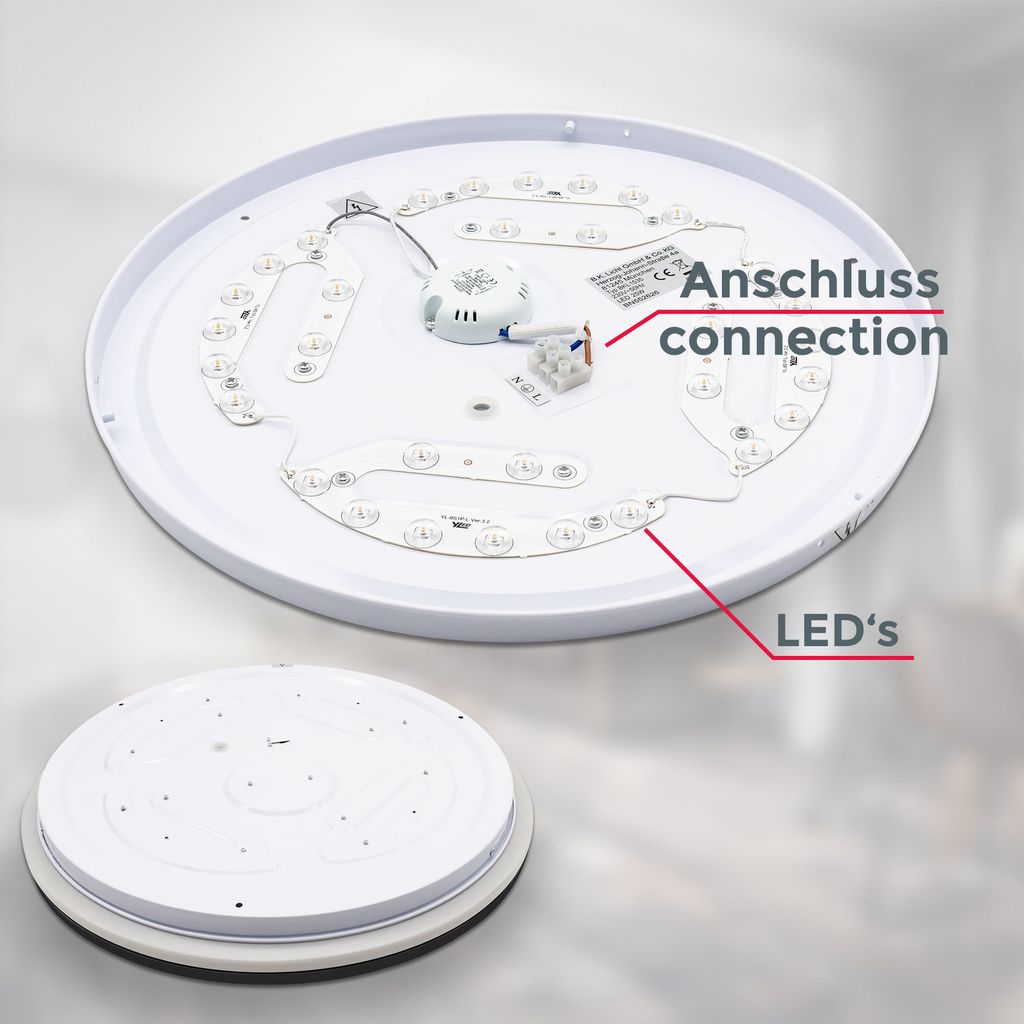 Deckenlampe Ø38 cm - 24W. 3000lm. LED. backlight. neutralweiß. schwarz 7