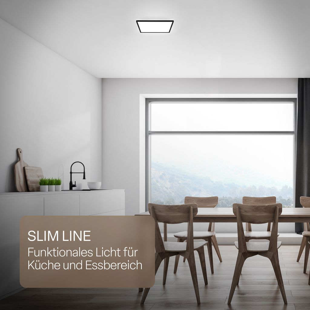 LED Deckenlampe LED Panel Deckenleuchte Flach Indirektes Licht IP44 Neutralweiß 7