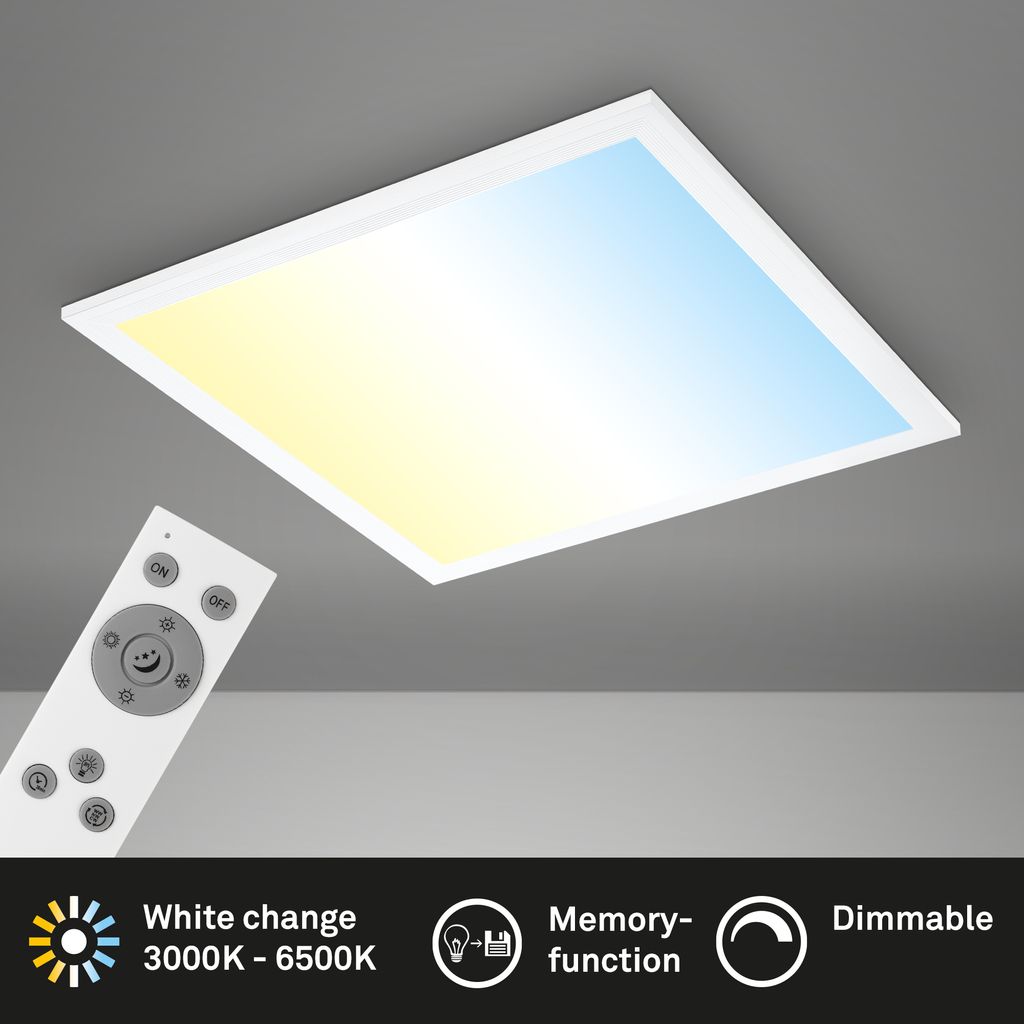 LED Panel CCT Deckenleuchte Deckenpanel Fernbedienung dimmbar 38x38cm  Briloner 2
