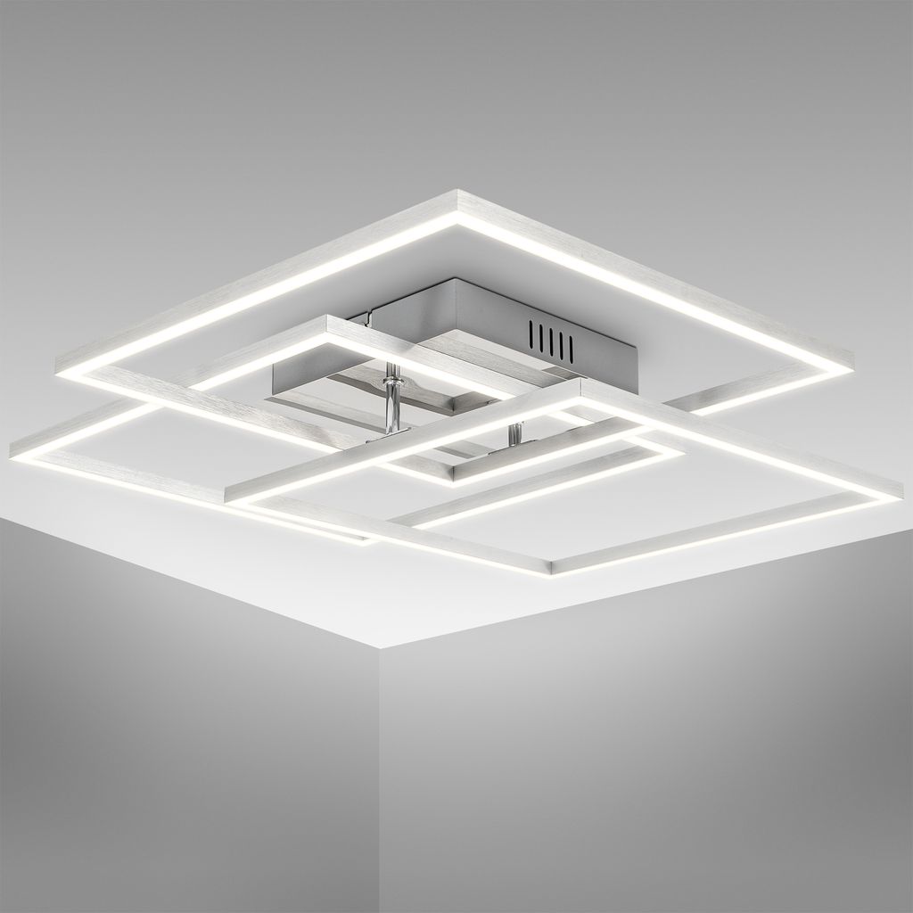 Deckenlampe 57x57 cm - 40W. 4000lm. LED. warmweiß. silberfarbig 11