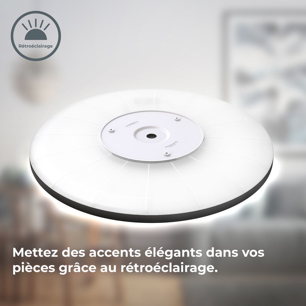 LED Panel Ø42 cm - 22W. 3000lm. flach. backlight. neutralweiß. schwarz 7