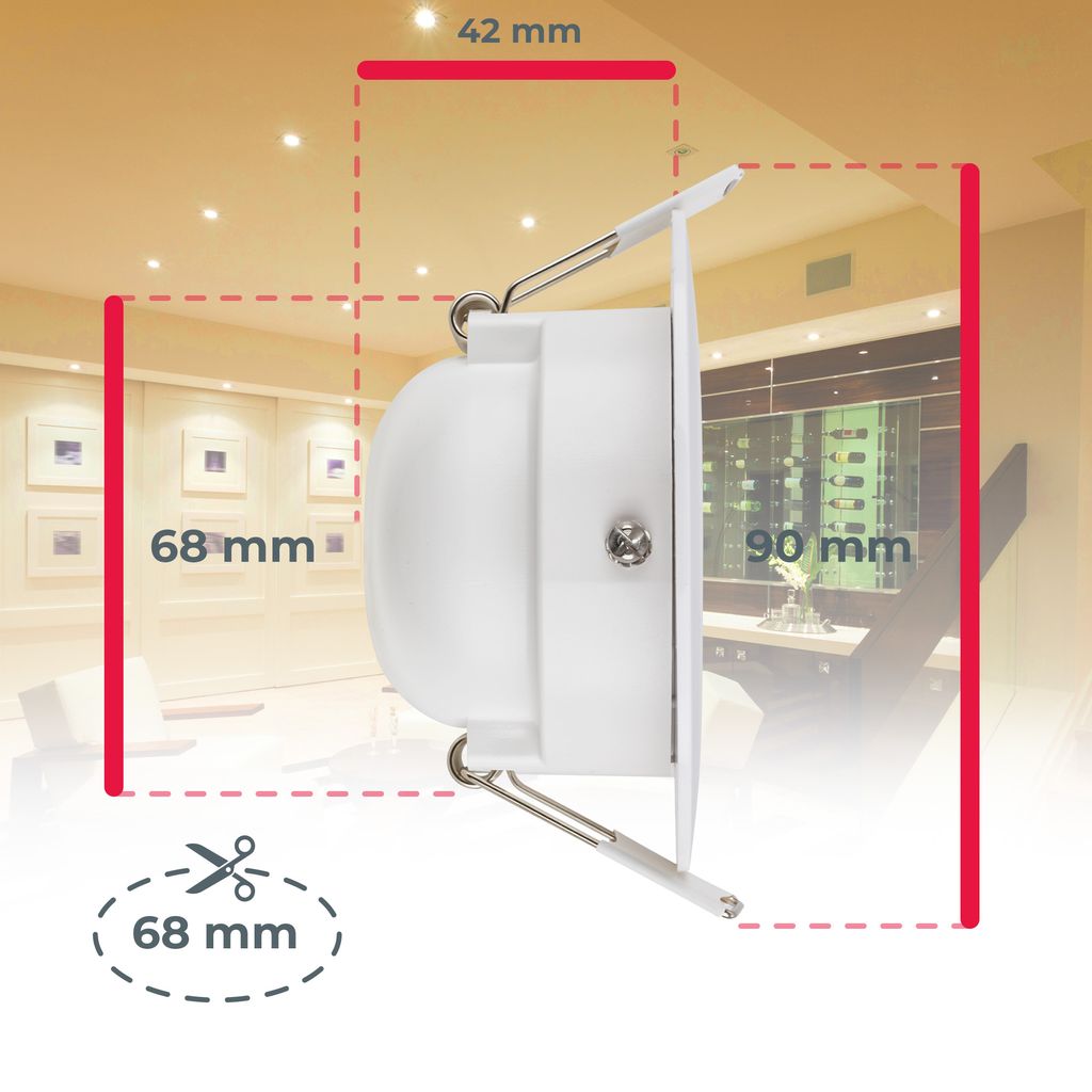 Einbaustrahler 68mm 6er Set - 230V. 4.9W. 480lm. LED. IP65. warmweiß. weiß 3