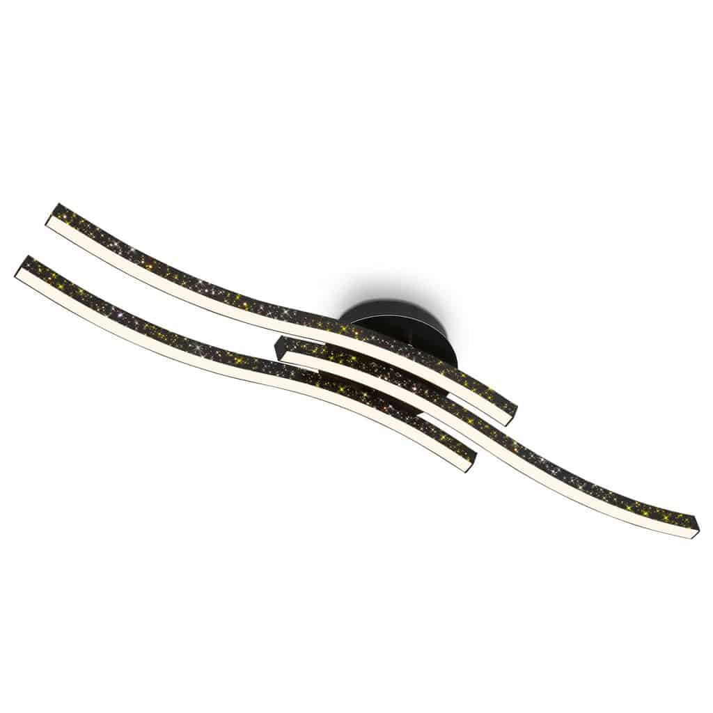 Briloner Leuchten REY - Wand-& Deckenleuchte - 3718035 - Glitzereffekt durch Laserlochoptik - 19W ? 2100 lm - Warmweiß 3000K - 80.5 x 15 x 10 cm 1