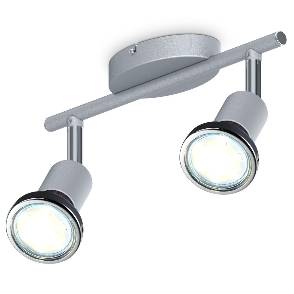 Deckenstrahler - 6W. 500lm. LED. schwenkbar. 2-flammig. GU10. warmweiß. matt-nickel 0