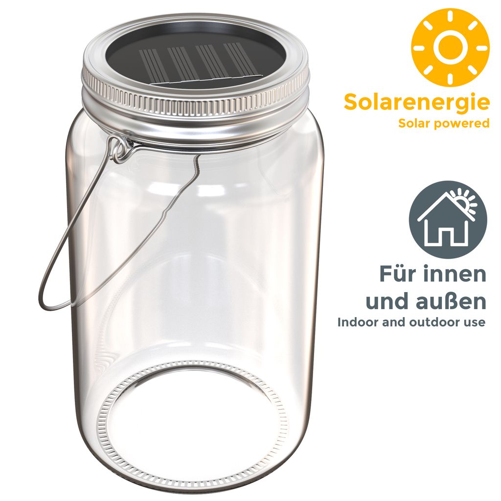 Solarleuchte Garten - 0.05W. 20lm. LED. akku. mit Schalter. warmweiß. klar 2