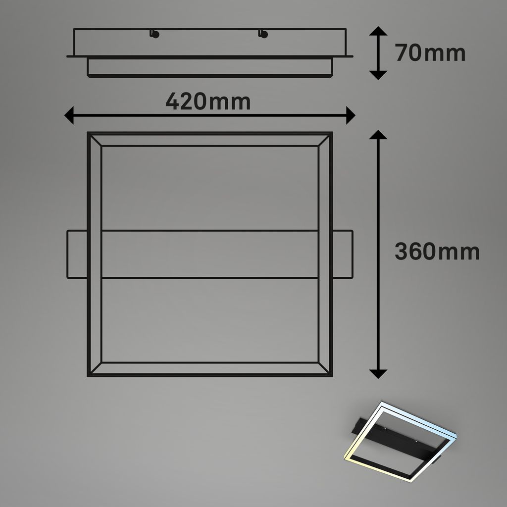 LED Deckenleuchte. schwarz. LED/26W 7