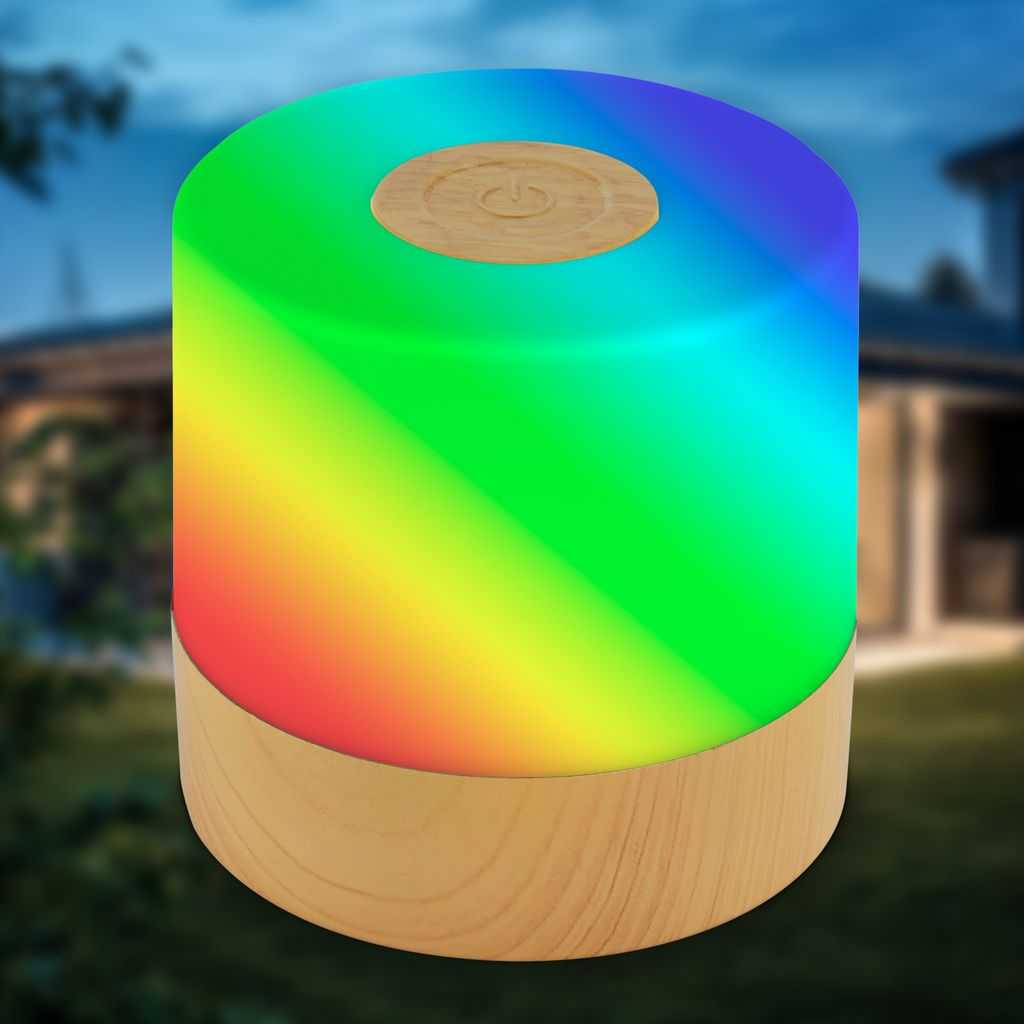 Tischleuchte - 1.5W. 100lm. kabellos. led. touch. RGBW. holzfarbig 9