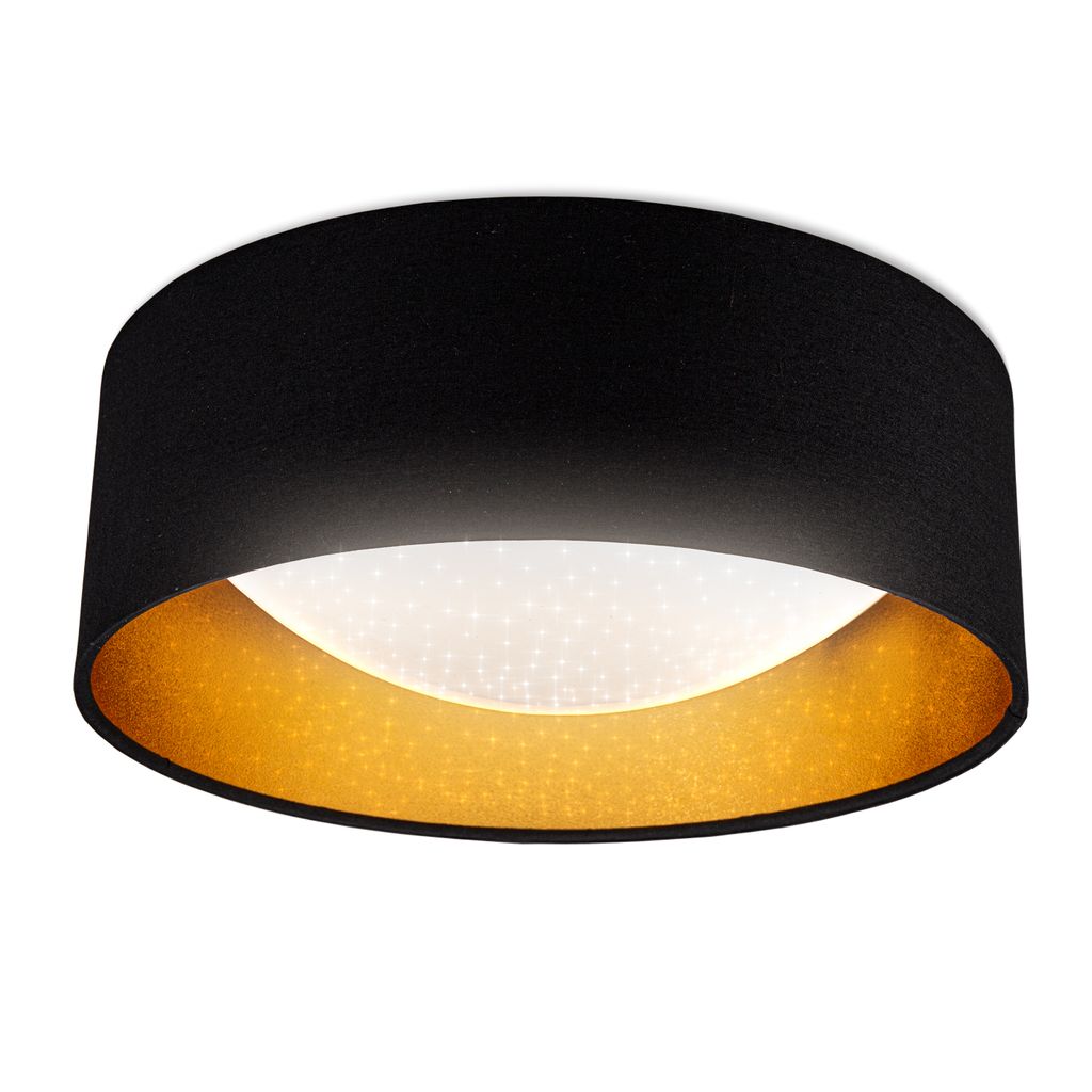 Deckenleuchte Ø32 cm - 12W. 1200lm. LED. Sternenhimmel. 4000K. schwarz-gold 2