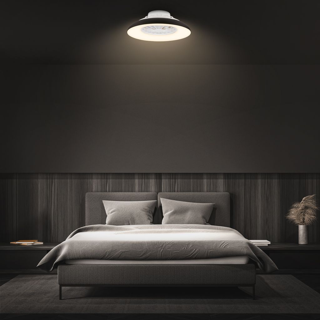 Briloner Deckenventilator mit Licht Fernbedienung Ø48.5cm Rund 24W 2600lm 3000K-6500K Warmweiß bis Tageslichtweiß DC-Motor Schwarz - Deckenleuchte Schlafzimmer Wohnzimmer 8