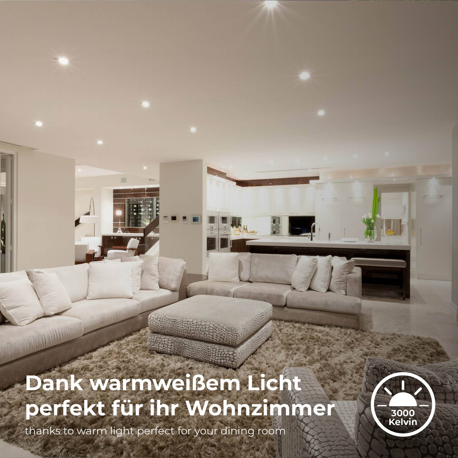 LED Einbaustrahler wasserfest Ø90mm - 6er SET - LED Einbauleuchten schwenkbar Badezimmer IP65 230V 5W 480lm warmweiße Lichtfarbe | Chrom-matt - 4