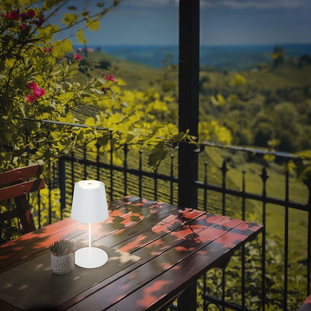 Tischlampe - 2.5W. 200lm. kabellos. led. dimmbar. warmweiß. weiß 13