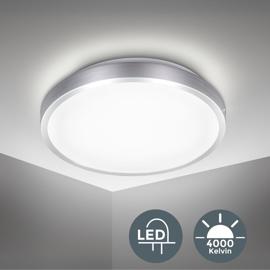 Deckenleuchte Ø29 cm - 15W. 1500lm. LED. neutralweiß. silberfarbig 1