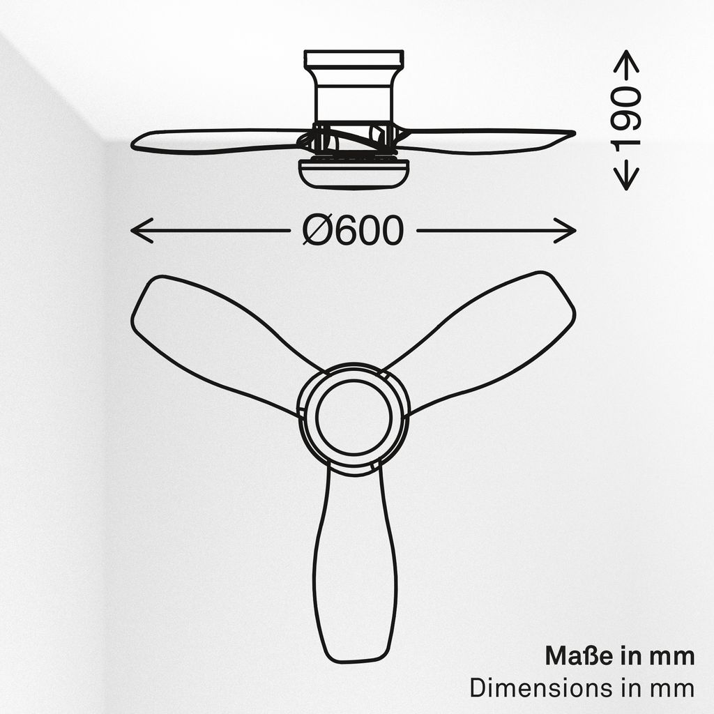 Deckenventilator mit Beleuchtung Fernbedienung Ventilator mit Licht Dimmbar CCT 12