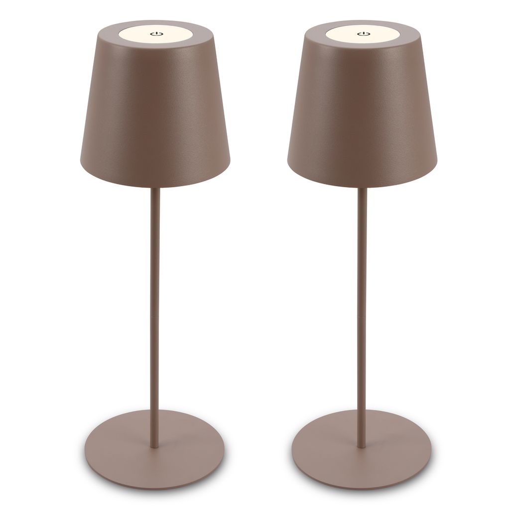 Kiki 2er Set Tischlampe - 2,5W, 200lm, LED, Akku, Touch, Dimmbar, Umbrasand 7808022