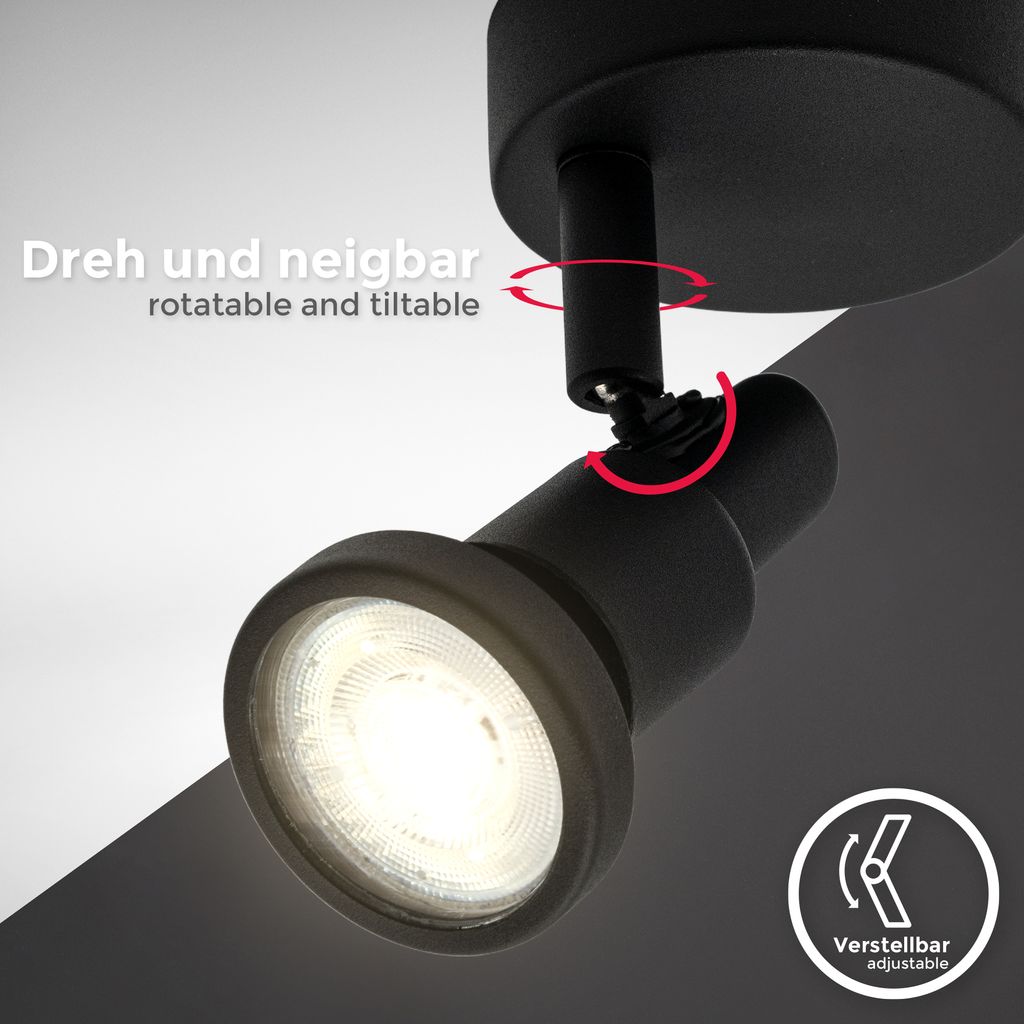 Wandlampe - 4.8W. 400lm. LED. schwenkbar. IP44. warmweiß. schwarz 2