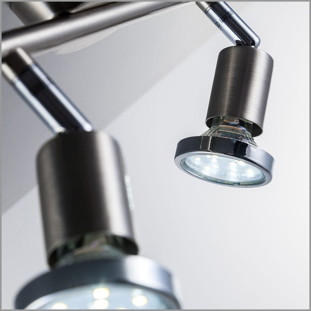 Deckenstrahler - 6W. 500lm. LED. schwenkbar. 2-flammig. GU10. warmweiß. matt-nickel 5