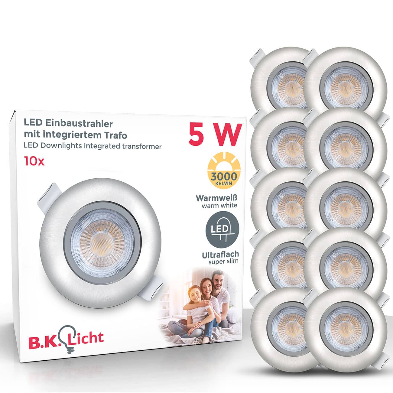 5-15X Einbau-Strahler Schwenkbar 5W LED Einbau-Leuchte Alu Spot Aluminium KANTO 