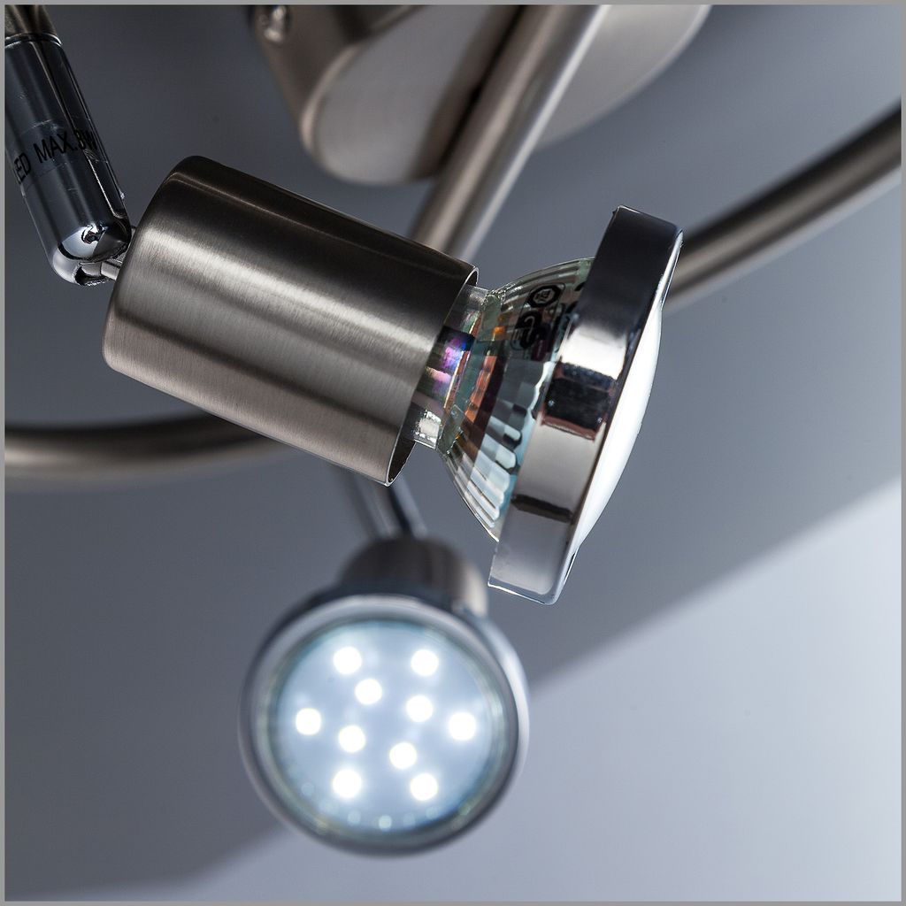 Deckenstrahler - 12W. 1000lm. LED. schwenkbar. GU10. warmweiß. matt-nickel 5