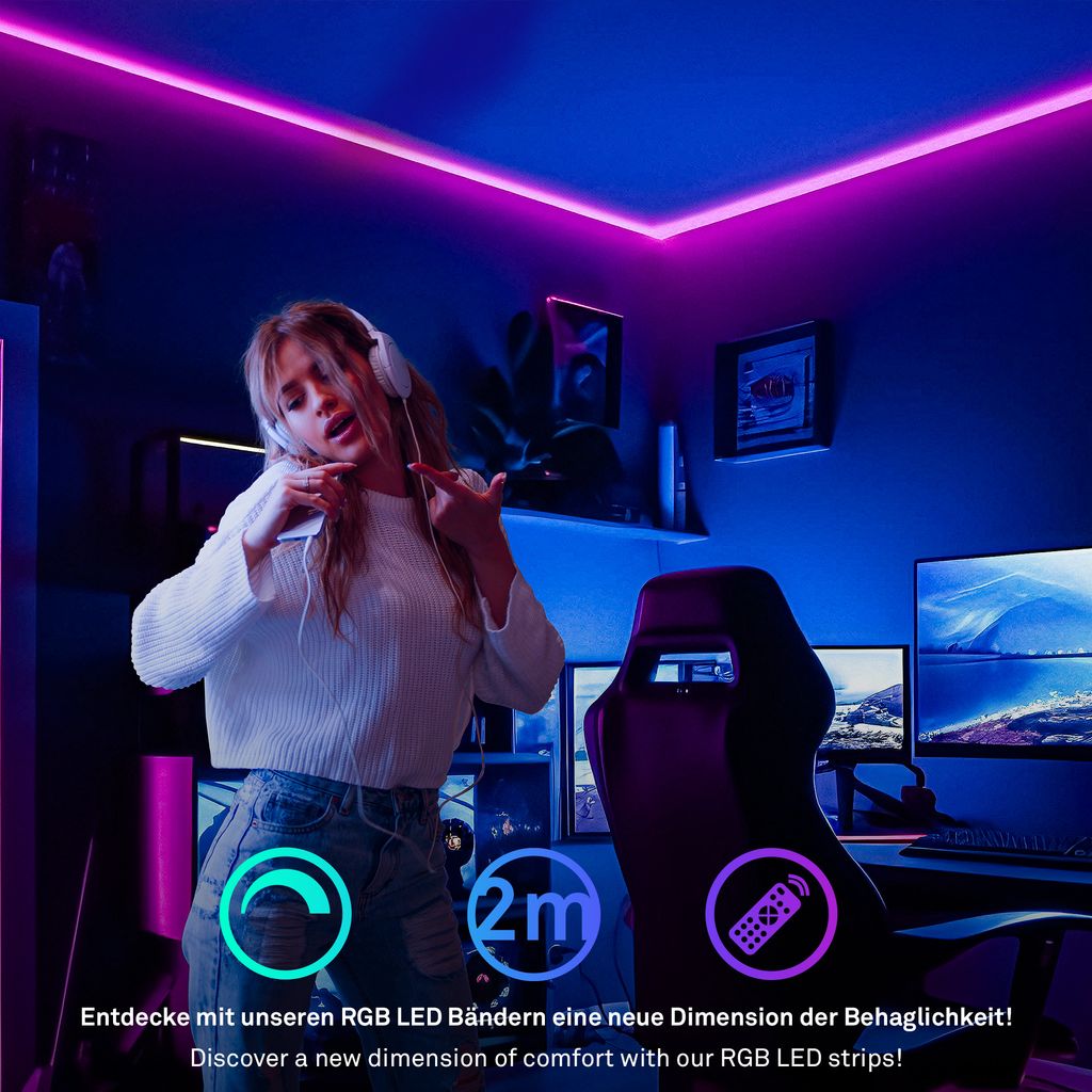 Pimp Your Stripe LED Strip 2m. RGBW mit FB + Alu-Profil silber 5
