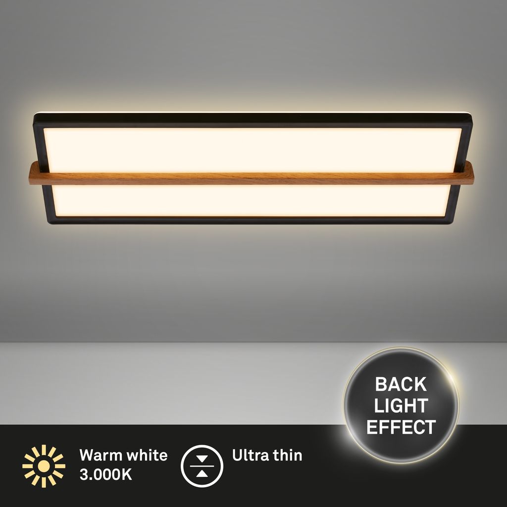 LED Deckenlampe Holz Deckenleuchte Wohnzimmer Schlafzimmer Warmweißes Licht 2