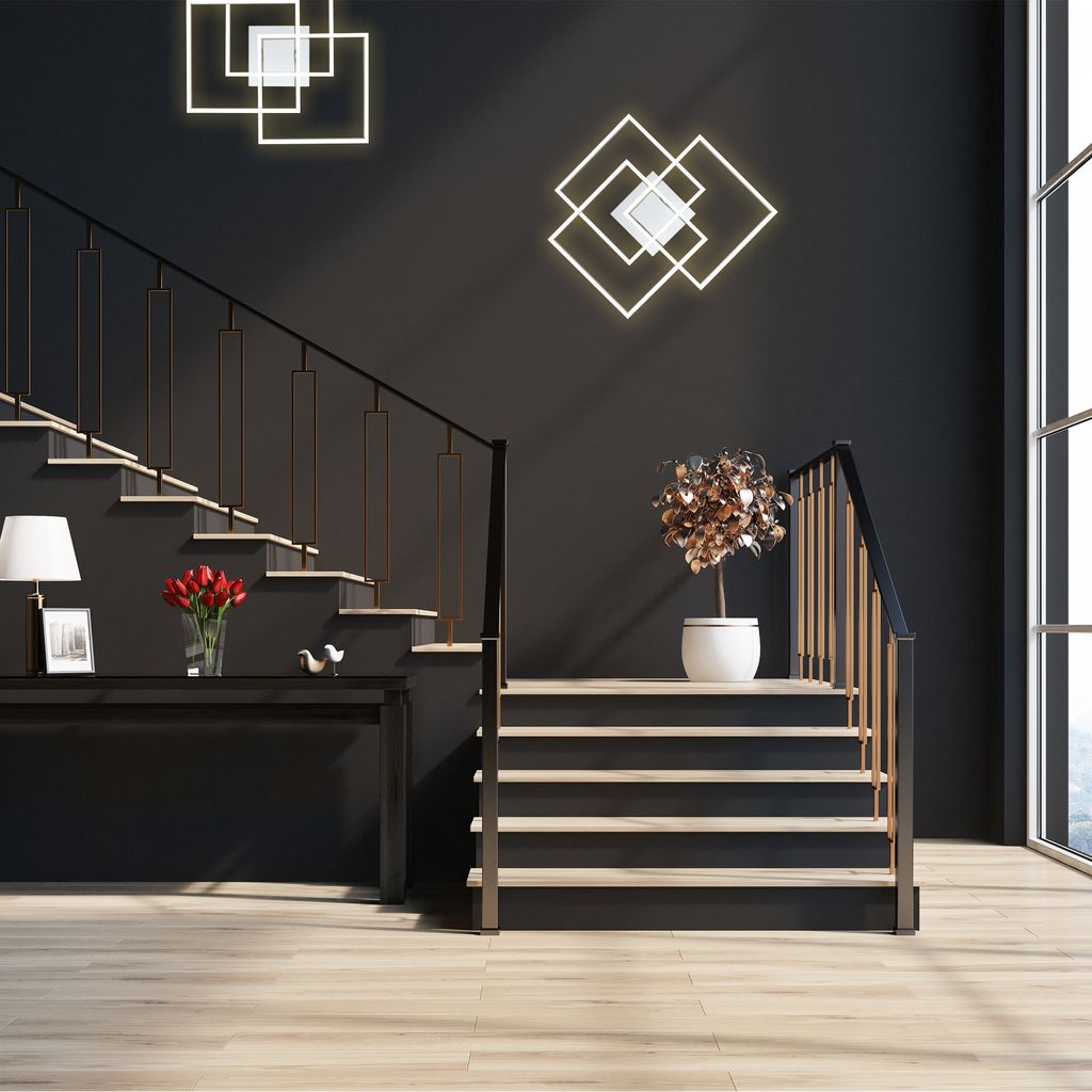 Deckenlampe 57x57 cm - 40W. 4000lm. LED. warmweiß. silberfarbig 5