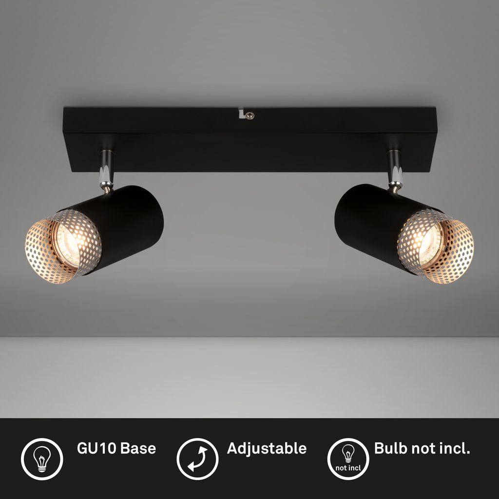 Spotlight. black-chrome matt. excl. 2xGU10/max.9W 2